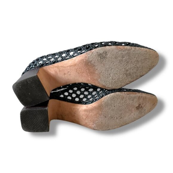 Loeffler Randall Imogene Black Woven Block-Heel Pumps Women's Size 9.5 Designer - Picture 11 of 13